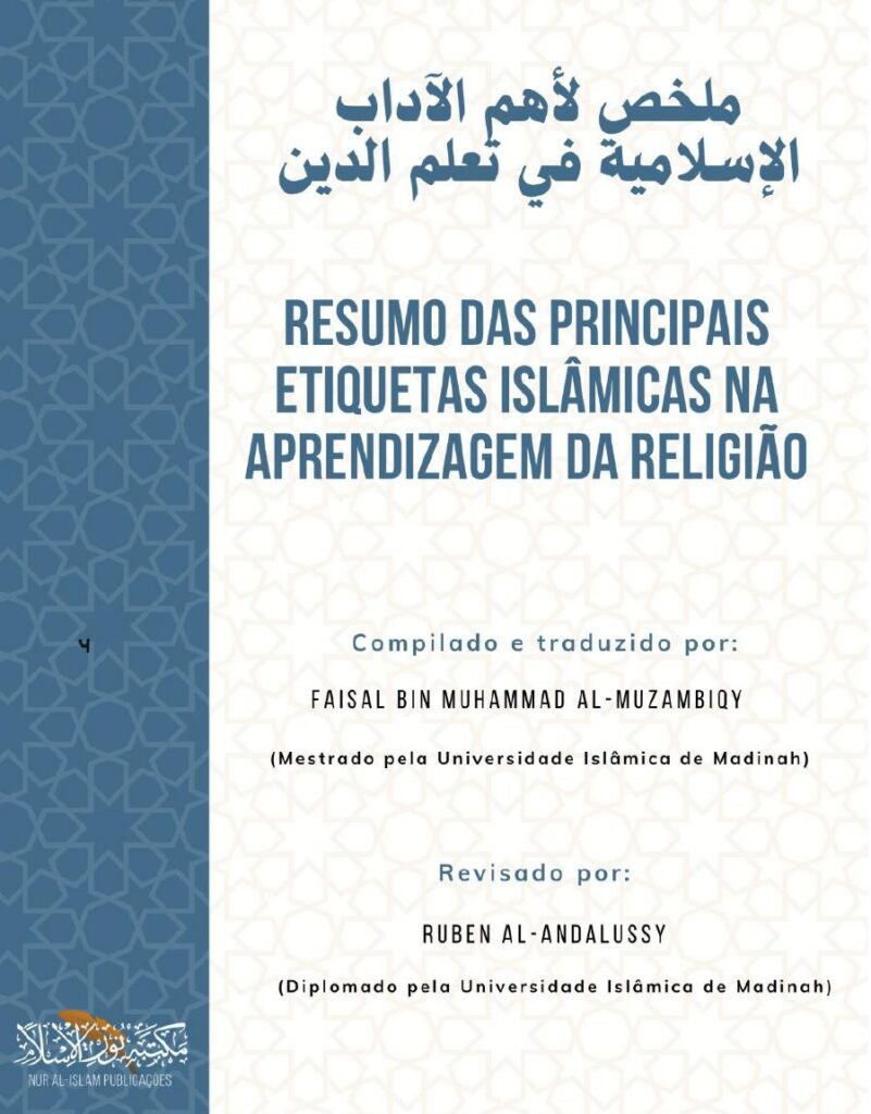 Capa: Resumo das Principais Etiquetas Islâmicas na Aprendizagem da Religião